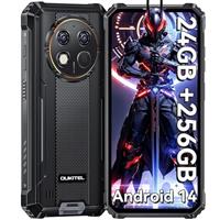 OUKITEL G1 Rugged Smartphone - Android14, 24GB RAM+256GB ROM+1TB,10600mAh Battery,48MP Camera,6.52" Rugge phone,IP68/69K Waterproof 4G Dual Sim-free&Unlocked Mobile Phones,NFC,OTG,GPS,2025(Black)