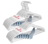 Wellong Velvet Clothes Hangers - 42cm Non-Slip Skirt Hangers
