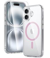 FNTCASE for iPhone 16 Case: Clear Magnetic Military Grade Drop Protection Anti Yellowing Slim Case - Rugged Shockproof Protective Transparent Cell Phone Cover