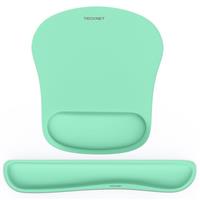 TECKNET Wrist Rest Mat, Keyboard and Mouse Wrist Support Pad Set, Comfortable Memory Foam Mouse Mat with Wrist Cushion Support, Anti-Slip Ergonomic Mouse Pad for Computer Laptop Working Gaming