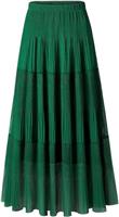 comefohome Maxi Skirts for Women UK Pleated Long Flowy Chiffon Elasticated Waist Tiered A Line Ladies Summer Skirt