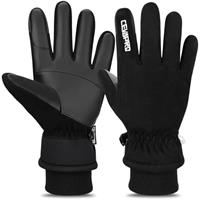 Cevapro Winter Gloves Waterproof Ski Gloves for Women & Men -20 Coldproof Thermal Touch Screen Glove Anti-Slip Leather Mitten with Fleece Lining for Cycling Running Driving Hiking Working Outdoor