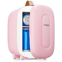 FOHERE Mini Fridge, Portable Mini Cooler, USB+AC Power Compatibility, Small Fridge for Bedroom, Offices, Car, Skincare, Makeup, Cosmetics, Drinks