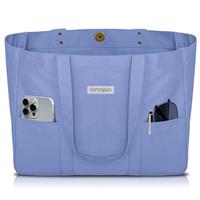 HOMESPON Large Canvas Tote Bag for Women Everything Bag with Pockets and Laptop Sleeve