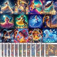 KEYRANKE 9 Pack Disney Diamond Art Kits Adults Kids, Princess Diamond Painting Kits Cross Full Drill Shiny Diamond Embroidery Pictures Crystal Art Kits for Home Wall Decor Gift 11.6X11.6 inch