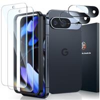 LK 2+2 Pack for Samsung Galaxy S24 FE Screen Protector, 2 Tempered Glass Film + 2 Camera Lens Protector for S24 FE, Support Fingerprint Unlock, Anti-Shatter, Anti-Scratch, Easy Installation