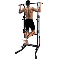 ONETWOFIT Foldable Power Tower Pull Up Bar Station Assistive Trainer, Multi-Function Adjustable Height Dip Station for Home Gym Workout Pull Up Stand