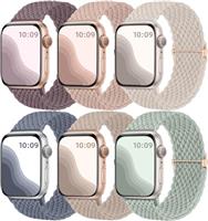 Maledan 6 Pack Braided Solo Loop Compatible with Apple Watch Straps 38mm 40mm 41mm 42mm 44mm 45mm 46mm 49mm Women Men, Nylon Stretchy Elastic Sport Band for iWatch SE Series 10 9 8 7 6 5 4 3 2 1 Ultra