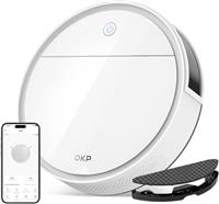 OKP Robot Vacuum Cleaner, 5000Pa, 180 Minutes, WiFi/APP/Alexa, Slim Design, Self-Charging, Silent, Perfect for Hard Floors, Pet Hair, K5 Pro