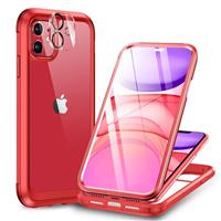 Miracase Compatible with iPhone 11/12/12 Pro Case 6.1 inch, [Built-in Glass Screen Protector] Full Body Rubber Bumper Case Cover