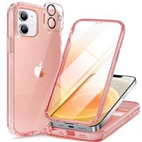 Miracase Compatible with iPhone 11/12/12 Pro Case 6.1 inch, [Built-in Glass Screen Protector] Full Body Rubber Bumper Case Cover