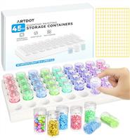 ARTDOT 45 Slots Diamond Art Storage Boxes Kits for Adults, Diamond Painting Storage Containers with Accessories and Tools for Bead Organization