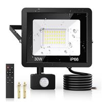 50W Security Lights Outdoor Motion Sensor, PIR Flood Light with Remote Control, IP66 Waterproof, 72 LEDs, Cool White, 6500K, 4500LM, Outdoor Lights Mains Powered for Garden Corridor Entrance Backyard