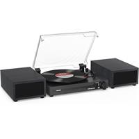Udreamer Record Player with 2 Dual Stereo Speakers, Vintage Turntable Bluetooth 5.3 Supports 3 Speed, AUX-in, RCA Line, USB, Wireless Playback Parent