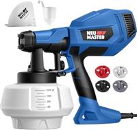 NEU MASTER Paint Sprayer, Orange Fence Paint Sprayer,[500W/1200ml/4 Nozzles/3 Patterns] HVLP Electric Spray Gun for Home Interior and Exterior, Cabinets, House, Fence, Ceiling