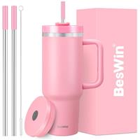 BesWin 40 oz Tumbler with Handle and Straw Lid
