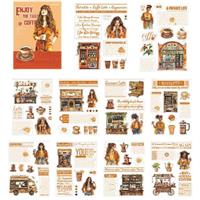 Alideco 20pcs Scrapbook Stickers Vintage Floral Renaissance Girl Coffee Food Sticker Book for Adults Sticker journaling Stickers for Scrapbooking