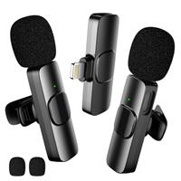 BYbrutek Upgraded 3-in-1 Wireless Lavalier Microphone with an Adjustable Collar Clip and Adapter - for iPhone/Android/Computer - Mini Mic for Video Recording/Podcasts