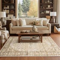 Topfinel Rugs for Living Room, Faux Wool Short Pile Non-Slip Area Rug