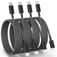 USB C to USB C Charger Cable, 4Pack 6FT 60W USB C Cable Nylon Braided Type C Charger Cable Fast Charging for iPhone 16 15 Pro Max/Pro/Plus, iPad Pro/Air, MacBook, Samsung Galaxy S23 Switch etc.