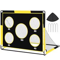 Gofady 2-in-1 Football Goal for Kids - 150 * 120cm, Portable & Durable Soccer Training Net with 5 Target Ranges, Foldable Design, Carrying Bag, Easy Assembly for Backyard, Garden, Beach