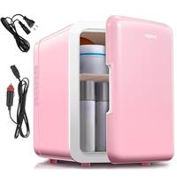 Mini Fridge 4 Litre, 6 Can Portable AC+DC Power Cooler & Warmer, Portable Small Fridge for Bedrooms, Cars, Offices; Skincare, Makeup, Cosmetics, Food