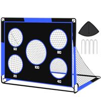 Gofady 2-in-1 Football Goal for Kids - 150 * 120cm, Portable & Durable Soccer Training Net with 5 Target Ranges, Foldable Design, Carrying Bag, Easy Assembly for Backyard, Garden, Beach