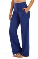 PERSIT Yoga Pants Straight Wide Leg Trousers for Women - High Waist Stretch Tummy Control Pants Yoga Trousers 29''/31'' Suitable for Gym, Casual, Jogging, Yoga