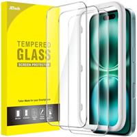 JETech Screen Protector for iPhone, Tempered Glass Film with Easy Installation Tool, Case-Friendly, HD Clear