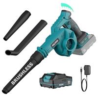 PULITUO Cordless Leaf Blower, 20V Leaf Blower with 4.0Ah Battery & Charge, Electric Blower Cordless with 400CFM, Lightweight Handheld for Garden Leaves, Wood Chips, Yard Clean