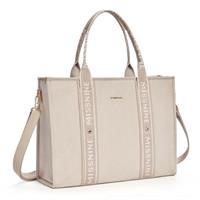 Missnine Laptop Canvas Tote Bags for Women with Liner 15.6 Inch Elegant Work Shoulder Bag Large Handbag for School Office Business