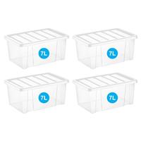 RelianceUK Storage Boxes With Lids | Clear Plastic Box for Clothes Shelves Shoes Crafts | Stackable, Heavy Duty Tubs | Home Office Kitchen BPA Free Containers