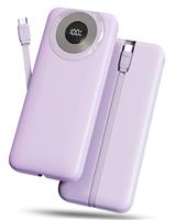 Power Bank 10000mAh, Battery Pack Phone Charger 3A Fast Charging with Built-in Cables, USB-C in&out Portable Charger with 4 Outputs & 2 Inputs Compatible with iPhone 16/15/14/13/12, Samsung, Xiaomi