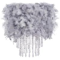JQ-UK-Feather Lampshade with Acrylic Droplets