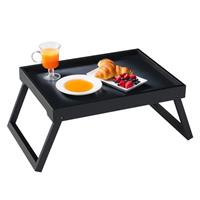 Bamboo Bed Tray Table with Folding Leg, Breakfast in Bed Tray for Eating, Breakfast Bed Trays for Kitchen Serving Tray, Food Tray, Sofa, Snacking or Working, Laptop Desk Dinner Tray in Bed