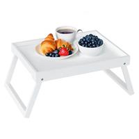 Bamboo Bed Tray Table with Folding Leg, Breakfast in Bed Tray for Eating, Breakfast Bed Trays for Kitchen Serving Tray, Food Tray, Sofa, Snacking or Working, Laptop Desk Dinner Tray in Bed