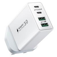 USB C Plug Fast Charge, 40W Multi USB Plug UK Fast Charger Plug 4-Port Dual Port 20W USBC Power Adapter+QC Wall Charger Head Type C Charging Plug for iPhone 16 15 14 13 12 11 Pro Max Plus,iPad,Samsung