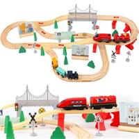 Wooden Train Track Toy Set