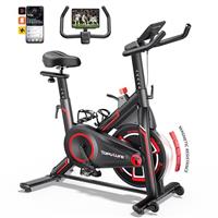 Toputure Exercise Bike with APP, Magnetic Resistance Spin Bike, Indoor Cycling Exercise Bikes for Home Gym Use, Ultra-Quiet Fitness Stationary Bike with LCD Display, 15KG Flywheel, 330LBS Capacity