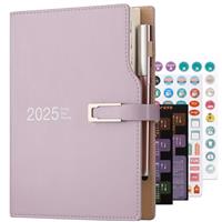 Academic Diary 2023 A5 Day to Page,Schedule Organizer with Calendar Stickers, Agenda Diary Planner with Pen Holder and Pen,Premium Thicker Paper 14 X 21.5 cm