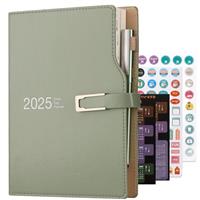 Academic Diary 2023 A5 Day to Page,Schedule Organizer with Calendar Stickers, Agenda Diary Planner with Pen Holder and Pen,Premium Thicker Paper 14 X 21.5 cm
