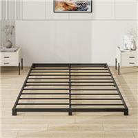 VERFARM Double King size Bed frame, Metal Bed 135x190 cm, 150x200 cm, 36 cm Height with Underbed storage, 4ft6, 5ft Metal Platform Bed Frame with Steel Slat Support, Easy Assembly, Black