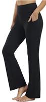 PERSIT Bootcut Yoga Pants for Women with Pockets 29''/31'' - High Waist Flared Leggings Wide Leg Bottom Bootleg Workout Gym Casual Flare Womens Work Trousers
