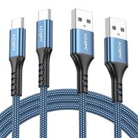 USB C Charger Cable(2M+1M) Type C Charger Fast Charging 3.1A Lead for Samsung Galaxy S21 S20 S10 S9 S8 A12 A20e A21s A40 A51 A70,Huawei P30 P20 P40,Google Pixel,Xiaomi,Sony Xperia,Switch