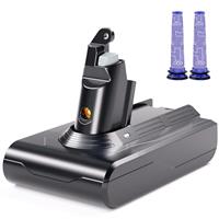 Replacement V6 Battery for Dyson - Keenstone 4600mAh Battery Compatible with V6 Animal Absolute SV03 SV04 SV05 SV06 SV07 SV09 DC58 DC59 DC61 DC62 DC72 DC74 Vacuum Cleaner with 2 Pcs Filters