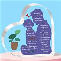 QMVMV Dad Gifts from Son Heart-Shaped Acrylic Plaque Gifts f