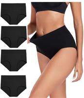 wirarpa Underwear Women High Waist Cotton Knickers Ladies Panties Full Coverage Briefs Underpants Plus Size Multipack