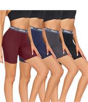 wirarpa Women's Modal Boxer Briefs Anti Chafing Shorts Ultra Soft Boyshorts for Under Dress 4 Pack