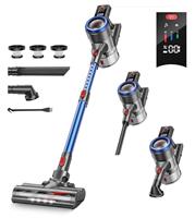 Cordless Vacuum Cleaner, 450W/38Kpa Stick Vacuum with Wall-Mounted Charging Dock Station, Smart Colour Display, Up to 55 Mins, 1.5L Dust Cup, Lightweight Vacuum for Hardwood Floor Carpet Pet Hair
