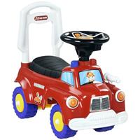 AIYAPLAY Ride On Car, Foot to Floor Baby Car with Under Seat Storage, Steering Wheel, Music, Light, Kids Fire Truck for Boys and Girls 1.5-3 Years Old, Red